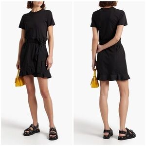 10 Crosby Derek Lam Black Hudson Mixed Media Mini Dress Size 10 $295